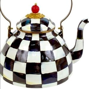 Mackenzie Childs Tea Pot, S&P shakers & spoon rest